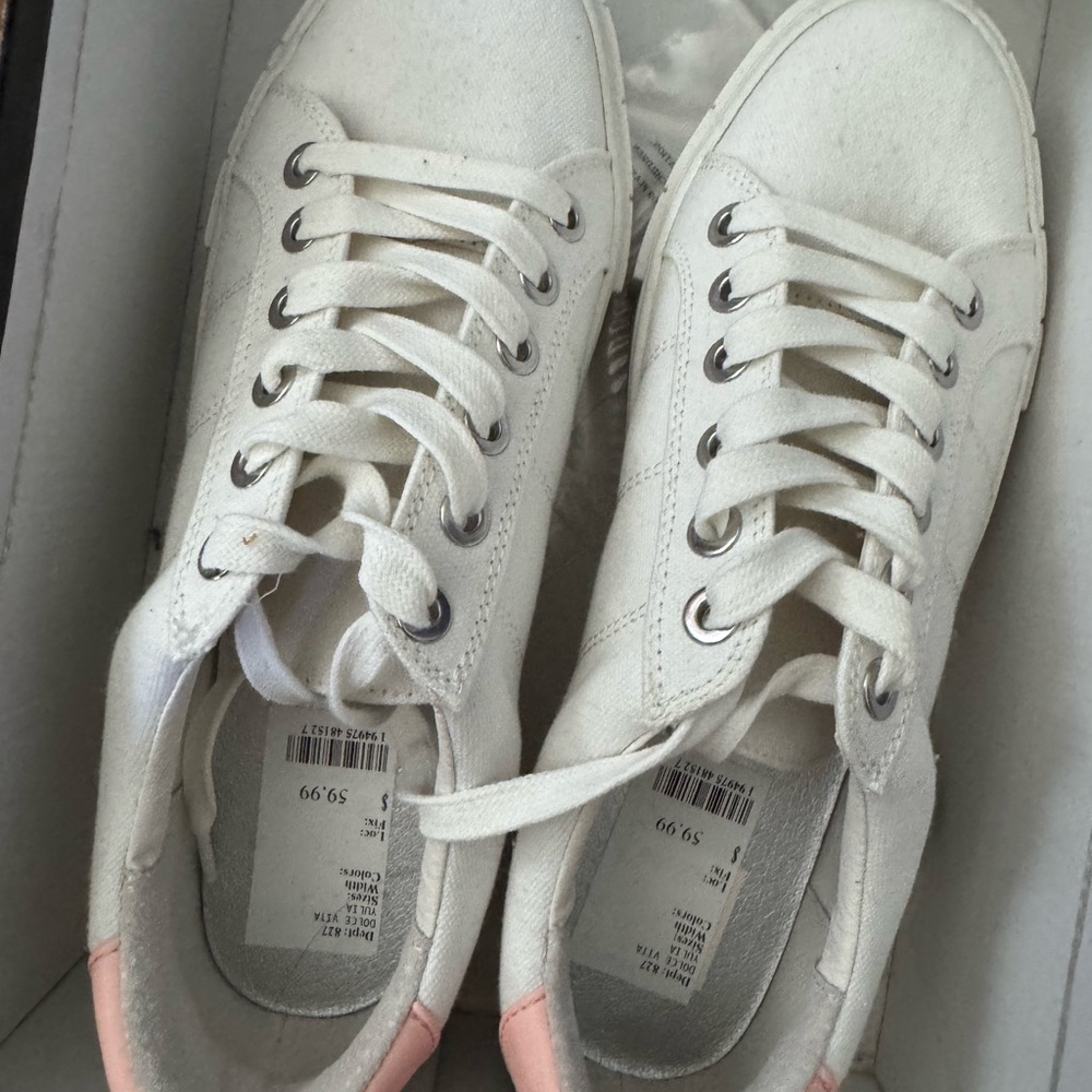Dolce Vita White Canvas Sneakers